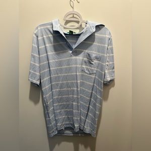 blue and white striped polo shirt - great for cropping!
